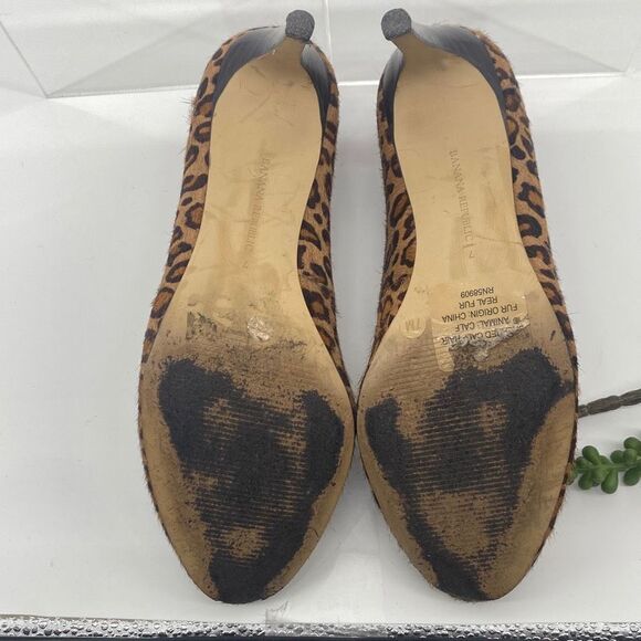 Banana‎ Republic Genuine Calf Hair Pumps Animal Print Leopard Heels Brown Tan 7 - Picture 11 of 13